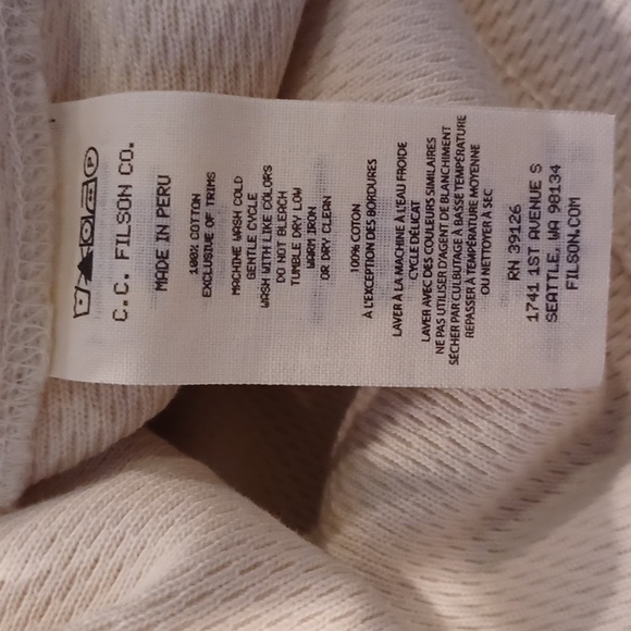 FILSON Men's Waffle Knit Thermal Crewneck Pullover SZ L Sand NEW - Picture 13 of 15